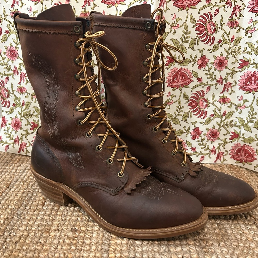 Abilene Packer Lace-Up Leather Boots. Men’s 12D